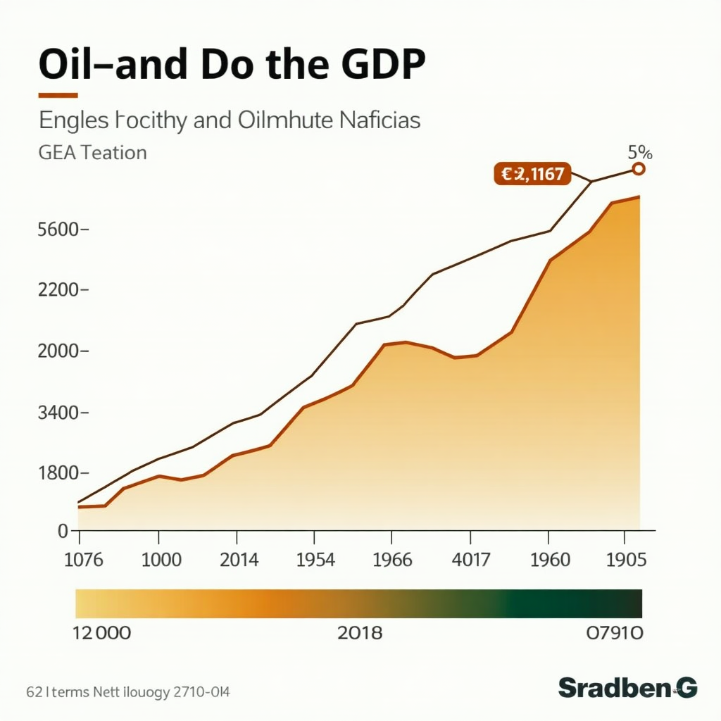 Gráfico de la economía mexicana y sector petrolero